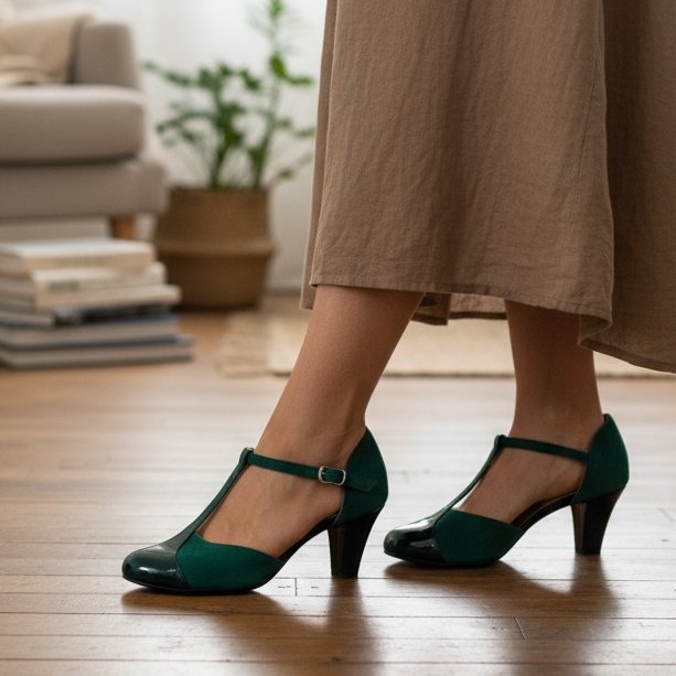 Isabel Verde Esmeralda (tacón y punta charol) talla 23 - Imagen 8