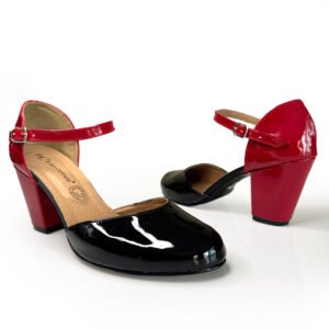 Alternative view of Irena Negro-Rojo (tacón cubano)